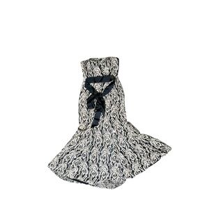 Betsy &‎ Adam Lace Overlay Gown Dress Size 12 Black Nude Formal